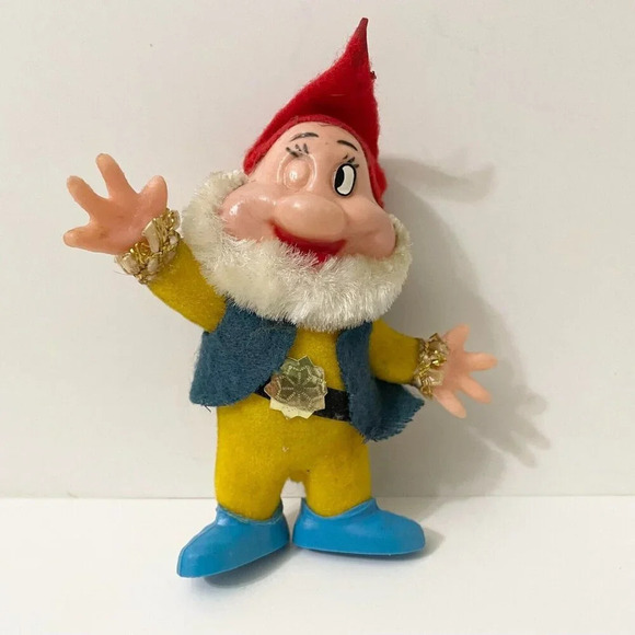 Vtg Snow White Dwarf 6 Dwarfs Disney Christmas Ornaments Hong Kong Flaws - Picture 8 of 16